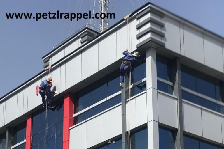 کار در ارتفاع نماسازان پیشرو متخصص در نماشویی و شستشوی نمای ساختمان
